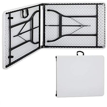 Monzana Tavolo da Giardino Tavolo da Campeggio Look PolyRattan 183x76 cm Tavolino Pieghevole Esterno Bianco