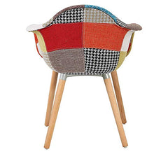 N/A Set di 2 poltrone patchwork con schienale morbido e moderno tessuto di lino per soggiorno, sala da pranzo, camera da letto (rosso)