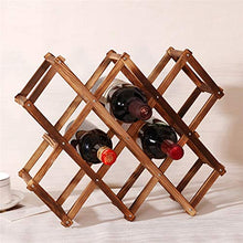 Stephen Wine Racks - Classical Wooden Red Wine Rack Beer Foldable 10 Bottle Holder Kitchen Bar Display Shelf Organizer Home Table Decor - by 1 PCS
