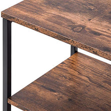 Q-HL Comodino Cabina Armadio da Cucina Armadio per Mobili da Cucina con 3 Ripiani Aperti per Soggiorno Camera da Letto - Vintage Brown + Nero