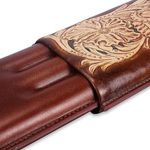 TYUIOO Similpelle Rivestito Cedro Cigar Holder Caso di Corsa 3 Count (Brown)
