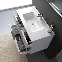 Kiamami Valentina MOBILE BAGNO BIANCO LUCIDO 90CM MANIGLIA NERO OPACO E SPECCHIO A LED | PARIGI