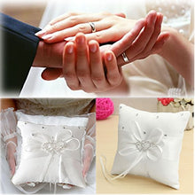 dDanke - Cuscino per fedi nuziali, con doppio cuore, con strass, 15 x 15 cm