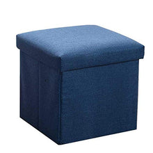 GAOZ Pouf Contenitore, Pouf cubo Pieghevole con Contenitore per Bambini, poggiapiedi, poggiapiedi in Tessuto e Pouf con Schiuma Memory e Seduta in Lino Sintetico 30x30x30 cm