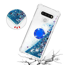 Custodia LG Stylo 6 Squillo della Base del Telefono TPU Brillantini Diamond Liquido Telefono Bumper Case （Amore Blu）