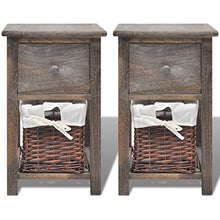 Festnight Comodini Shabby Chic 2 Pezzi Marrone in Legno