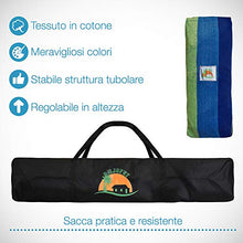 Amaca con Supporto e Diffusore In Legno per una Stenditura perfetta, Brasiliana, Cotone, 320cm, Portata 200 kg, Denim Doppia, Supporto e tessuto Anallergico e Certificato