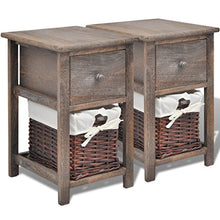 Festnight Comodini Shabby Chic 2 Pezzi Marrone in Legno