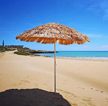 YRCWZF Ombrellone da Spiaggia in Paglia, Ombrellone Rotondo 61in Ricoperto con Rafia, Ombrellone in Paglia di Colore Naturale Resistente e Robusto