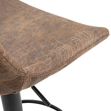 homcom Set 2 Sgabelli da Bar in Stile Industriale con Schienale, Poggiapiedi e Altezza Regolabile, in Microfibra Marrone