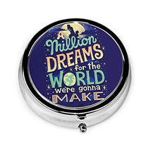 A Million Dreams - Contenitore rotondo per pillole a 3 scomparti, in metallo, per medicina e vitamina