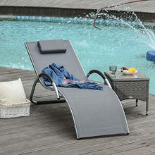 Lettino Prendisole da Giardino 160x60x65 cm in Alluminio Grigio