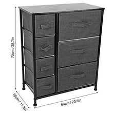 HYM Wide Storage Tower Dresser Organizer Unit con 7 Cassetti in Tessuto per Soggiorno Camera da Letto