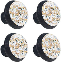 Paint Corgi Dog Head Pattern Pomelli per Porta Set di 4 Pomelli per Mobili Manopole per Cassetti Cucina Armadio Vetro