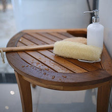 Sgabello per bagno angolare in legno di teak massiccio 64 x 58 x 44 cm