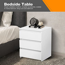 Wakects Comodino bianco moderno con 3 cassetti, 45 x 38,2 x 56 cm, mobile da notte per camera da letto