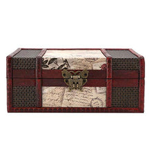 Oumefar Custodia per Gioielli Custodia per Gioielli in Stile Antico in Legno per Decorazioni di Compleanno(Stamp with Lock)