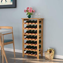 OLDJTK Wine Rack 28 Bottle Wine Rack Holder 7 Livello Vino Bagagli Shelving bambù 47 × 29 × 94 Centimetri