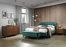 Letto imbottito in velluto smeraldo con tessuto verde 180 x 200 cm