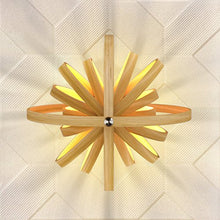Tomons Lampada da soffitto Lampada Plafoniera, Lampada a Sospensione a Globo in Legno Stile Nordico, Sfera Regolabile, per Casa e Attività commerciali - PL1004