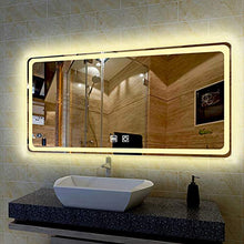 Specchio da bagno con illuminazione bianca fresca 80x60 cm Specchio di illuminazione a specchio a muro a LED con interruttore tattile, energia anti-nebbia, risparmio energetico IP44