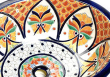 Dominga - Lavabo ovale messicano da incasso con bordo in ceramica Talavera