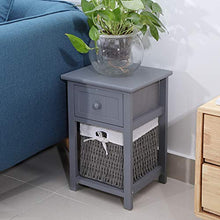 zcyg Comodino Comodini Comodino, 2 Pezzi/Set Comodino in Legno Semplice Comodino con Cassetto E Cesto Portaoggetti (Grigio)