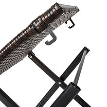 TecTake 402216 Sgabello Pieghevole, Polyrattan Sedia Tavolo, Resistente alle Intemperie, 41x42x43 cm, Marrone
