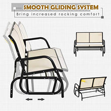 Dondolo d Giardino 2 Posti in Metallo e Tessuto Traspirante Outsy Beige