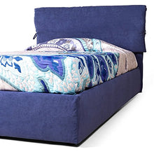 Goldflex - Letto Imbottito Contenitore MOD. Juanita, Compresa Rete Ortopedica Piazza E Mezza 120x200 Sollevamento Verticale, Pistoni a Gas, Rivestimento Alessia 01 Ghiaccio SFODERABILE, Made in Italy