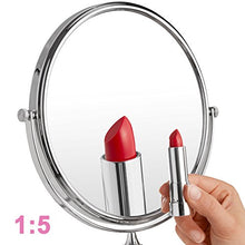 TecTake Specchio cosmetico specchio per il trucco | ingrandimento 5x / 7x / 10x | Inclinabile e ruotabile a 360° - modelli differenti (5x | no. 402642)