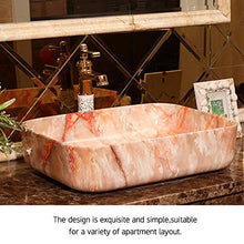 HEIFEN Lavabo in Ceramica monoforo, Rettangolare, lavello per Cucina in Ceramica, lavabo lavabo lavabo in Oro White