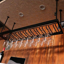MQJ Scaffale per Vino, Bar, Ristorante, Appeso, Portabicchiere per Vino, Scaffale per Muro a Soppalco Metallo Strisciale da Soffitto Storage S Appeso Bottiglia Di Vino e Occhiali Portabicchieri, Bron
