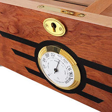 NANXCYR Cigar Humidor Classic Sigarette Legno Cedar Storage Box Humidor Caso Handcrafted Organizzatore per 100 sigari, Marrone, con igrometro