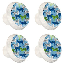 4 pcs White Cabinet Knobs for Kitchen Cabinets Bedroom Wardrobe Dresser Drawers Blue white green tiger