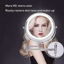 LHQ-HQ - Specchio da trucco a LED, specchio da bagno, con luci, a LED, con luce e specchio telescopico pieghevole da bagno, lente d'ingrandimento