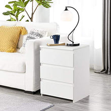 Yaheetech Set da 2 Comodini Camera da Letto Moderni Comodino Bianco Mobiletto con 3 Cassetti Tavolini Cassettiera Tavolino Laterale in Legno MDF per Soggiorno Salotto 45 x 35 x 60,5 cm