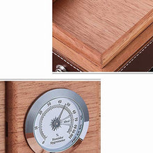 FxsD Leather Cigar Box con Finto Esterno Cedar Fodera, Portatile Viaggi Sigaro umidificatore con la Maniglia, Built-in igrometro e umidificatore, può Contenere 35 Sigari ## (Color : A)