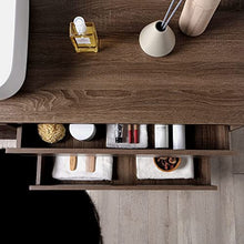 Kiamami Valentina MOBILE BAGNO SOSPESO EFFETTO LEGNO NOCE SCURO 120CM E SPECCHIO A FILO | SIENA