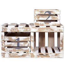 Indhouse - Panca da giardino in legno vintage con 2 cassetti
