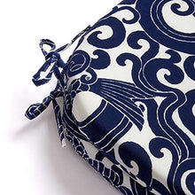 Cuscino rotondo impermeabile per esterni e interni, 43,2 x 40,6 x 5,1 cm, blu carpa, confezione da 2