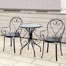 CGBF-Set da Pranzo per Bistrot All'aperto in Alluminio Pressofuso, 2 Sedie e Tavolo Rotondo Mobili da Giardino per Esterni per Terrazza Patio,Durevole,Resistente agli Agenti Atmosferici