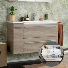 FACKELMANN Luxor - Set di mobili da bagno da 5 pezzi, 100 cm, con armadietto a specchio a LED