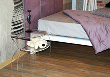 Slato Comodino da Notte dal Design Moderno a Due Ripiani in cristallo acrilico Perse (Trasparente)