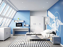 Miami Kleiderschrank 3-türig 2 Ante con Chiusura rallentata e 1 cassetto Completamente Estraibile, con Armadio e Ripiani, Legno, Grigio Chiaro Metallizzato, 52 x 146 x 200 cm