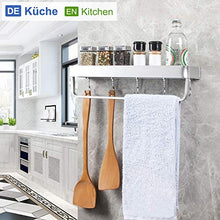 Dexus Mensole Bagno in Alluminio Senza Foratura, con Portasciugamano e 5 Gancio, Anti Ruggine, Porta Shampoo Sapone per Doccia