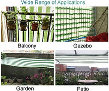 Mirui Parasole Mesh Panel 85% Ombra Panno Sunblock UV con Occhielli for Patio/Pergola/baldacchino Verde White Stripes (Dimensioni: 5m x 5m) Dimensione: 6m x 10m (Size : 2m x 3m)