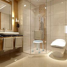 JUEYAN Sgabello da bagno per doccia, altezza regolabile, con maniglia di sicurezza, antiscivolo, girevole a 360°, colore: bianco