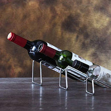 BESTonZON Espositore per Vino in Ferro battuto Scaffale per Bottiglie da Birra per Vino Supporto per ripiano da Cucina per banconi da Cucina Bancone da Bar (Argento Brillante)