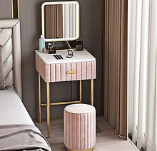 ZRN Mini Tavolo da toeletta per Camera da Letto con cassetti Sgabello con Specchio cosmetico a LED